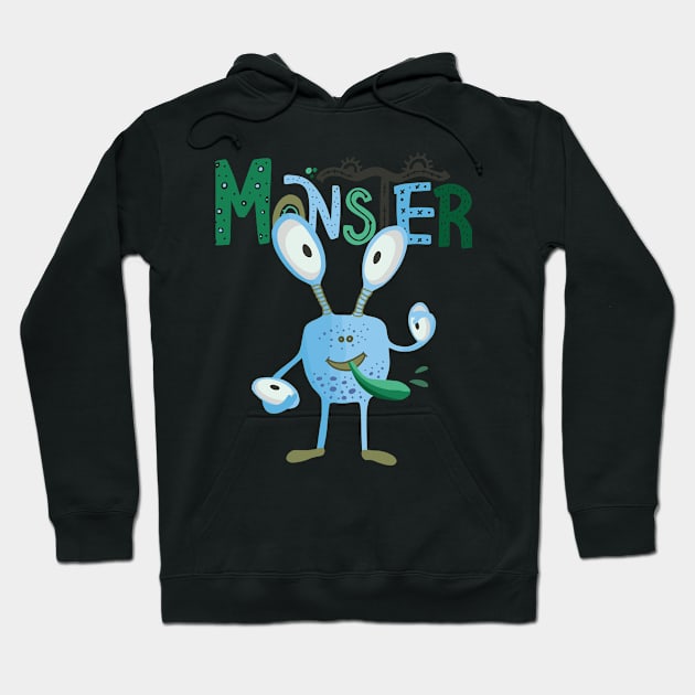 Cute Monster Hoodie by Eldamar Studio